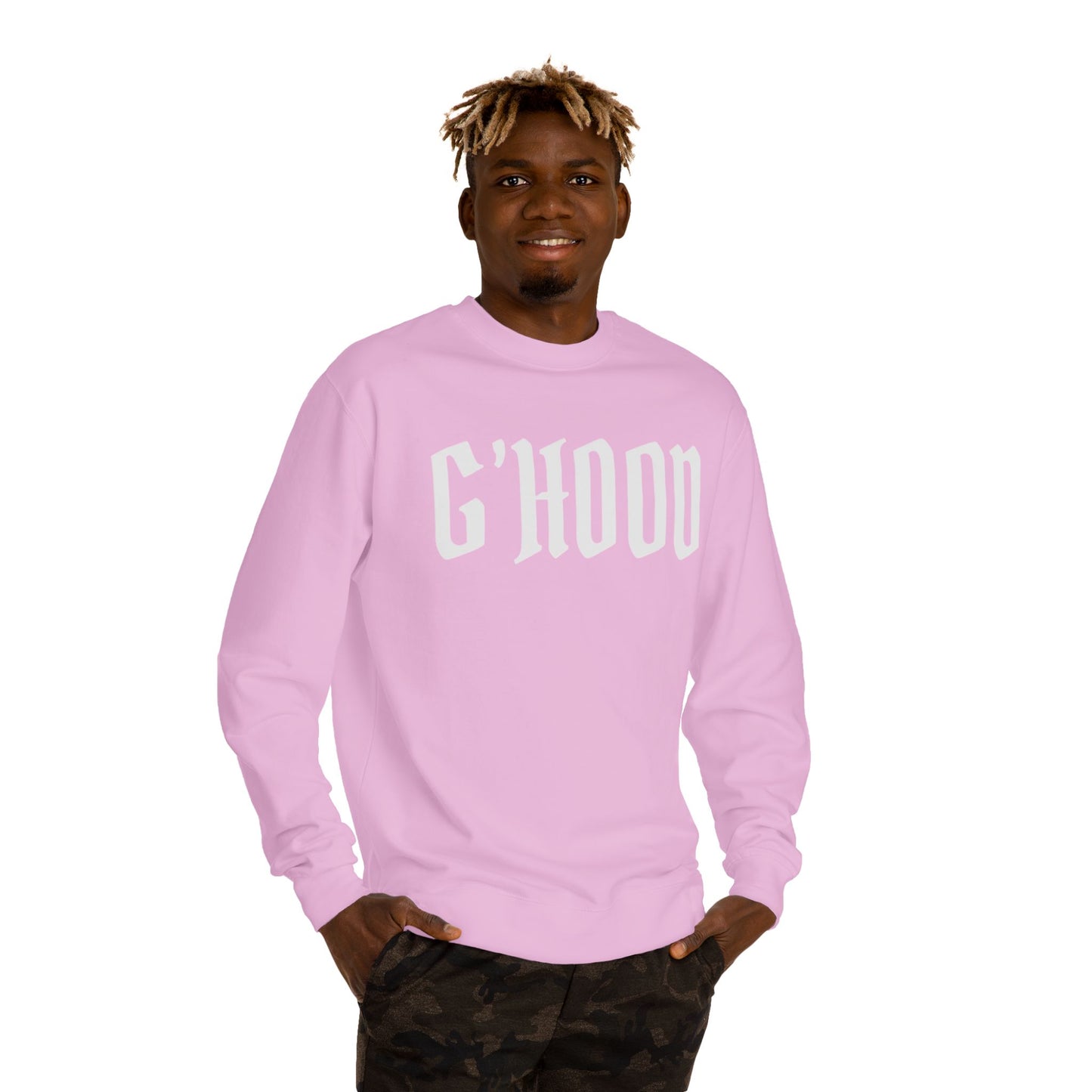 Unisex Crew Neck Sweatshirt with G'Hood Design - Cozy Gift for Friends, Casual Wear, Fall Fashion, Street Style